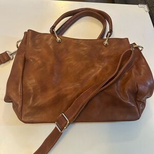 Elegant Brown Leather Tote Bag